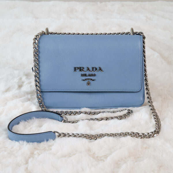 PRADA PATTINA CHAIN CROSSBODY BAG - ASTRALE - 299 - Rev Comps