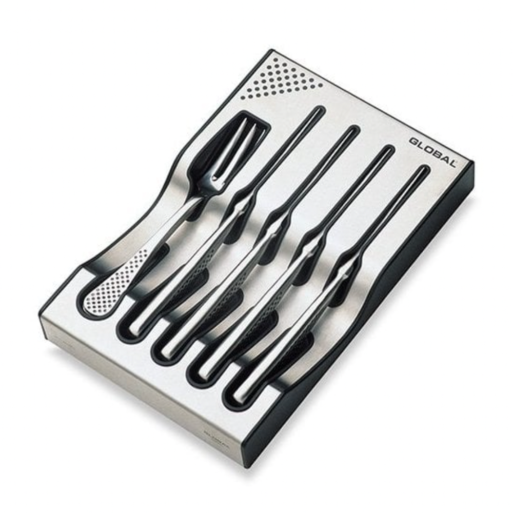 Global Steak Knife and Fork Set with dock Rev Comps