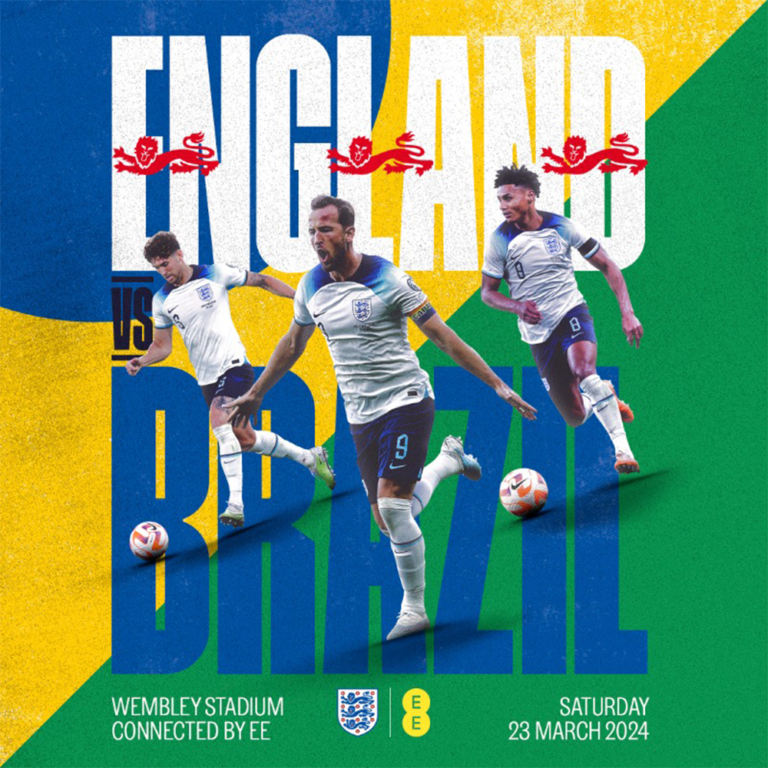 4 x ENGLAND VS BRAZIL CLUB WEMBLEY TICKETS Rev Comps