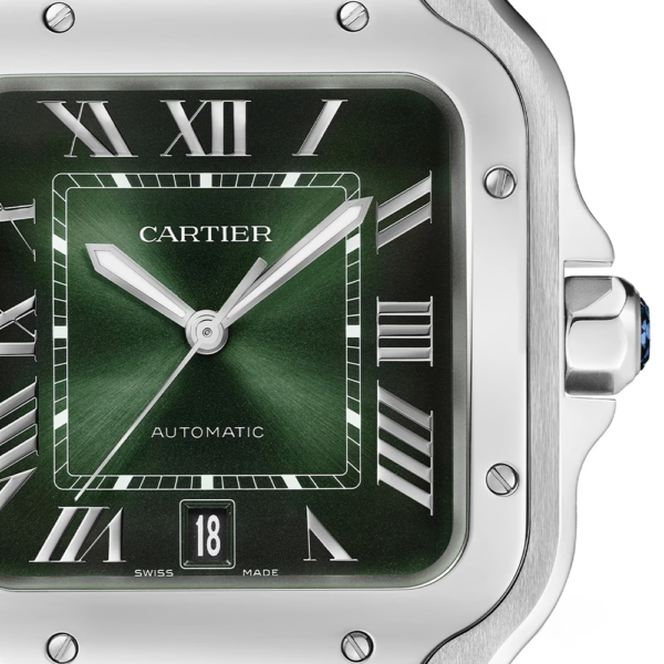 Cartier Santos De Cartier Watch Green Dial Watch Rev Comps