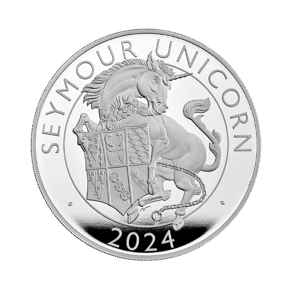 Royal Tudor Beasts Seymour Unicorn Oz Silver Coin Rev Comps